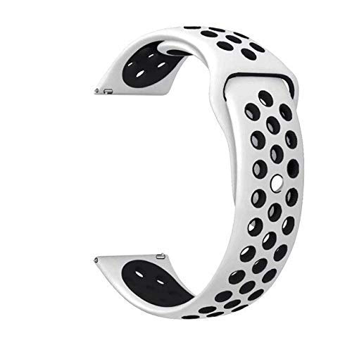 White Black Dotted Silicone Strap For Smart Watch 22mm