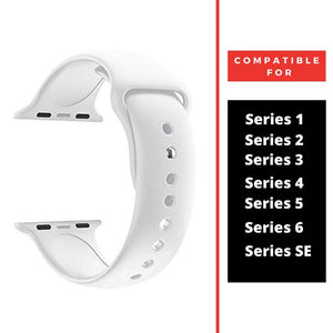 White Plain Silicone Strap For Apple Iwatch (42mm/44mm)