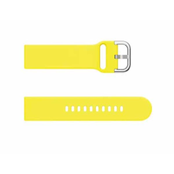 Yellow Plain Silicone Strap With Stainless steel Buckle For Smart Watch (20mm)
