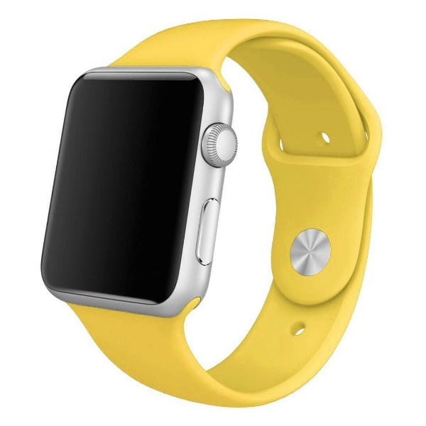 Yellow Plain Silicone Strap For Apple Iwatch (38mm/40mm)