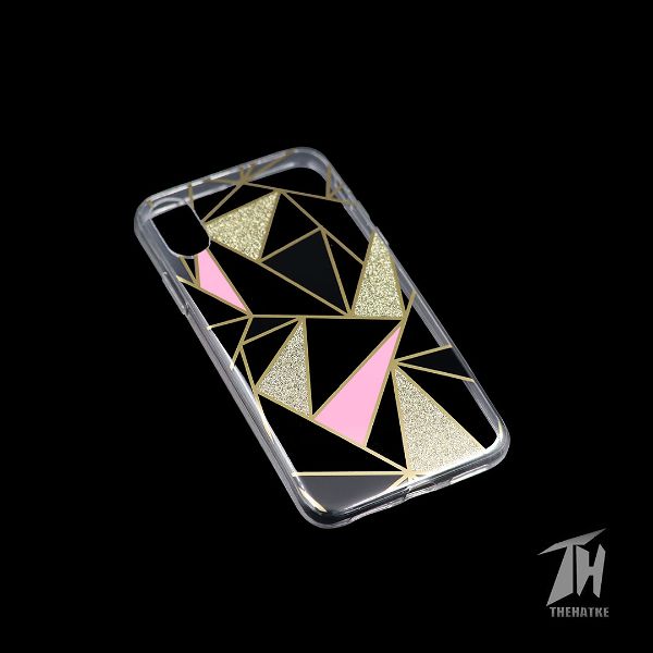 Golden Stripes Transparent Silicon Case For Apple Iphone Xs Max