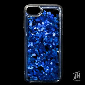Blue Glitter Heart Case For Apple iphone SE 2