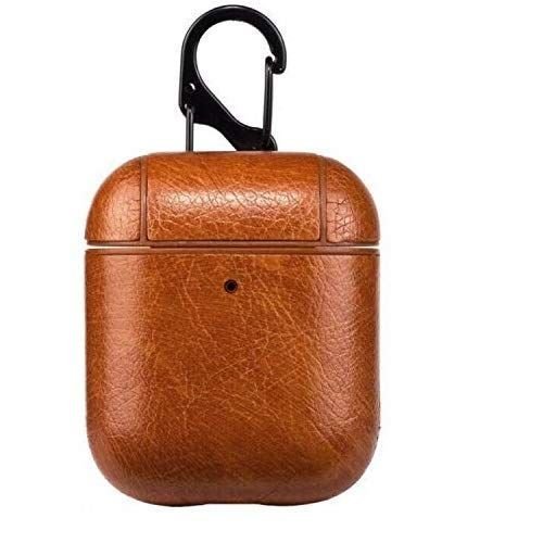 Brown Leather Case For Apple Airpods 1/2 - The Hatke