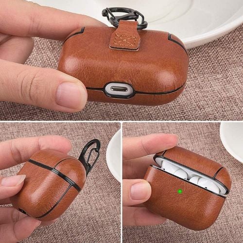 Brown Leather Case For Apple Airpods 3 - The Hatke