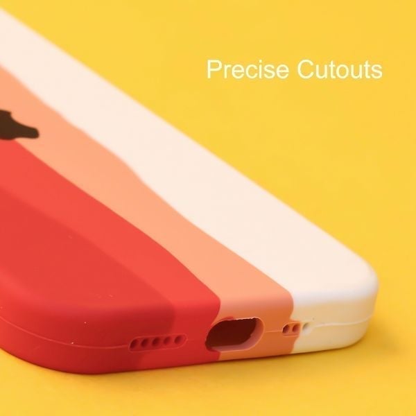 Claret Rainbow Silicone Case for Apple iphone 12 Pro Max - The Hatke