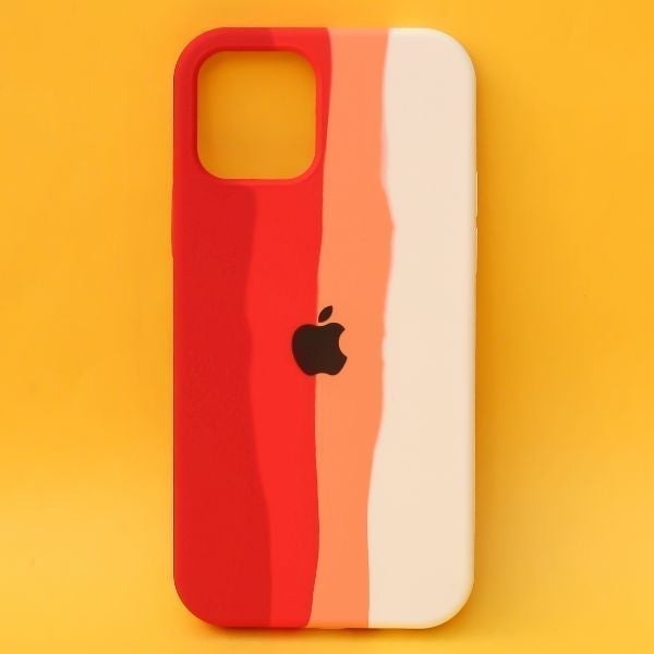 Claret Rainbow Silicone Case for Apple iphone 12 Pro Max - The Hatke