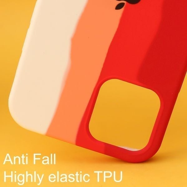 Claret Rainbow Silicone Case for Apple iphone 12 Pro Max - The Hatke