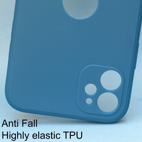 Cosmic Blue Logo Cut Candy Silicone Case for Apple Iphone 12 - The Hatke