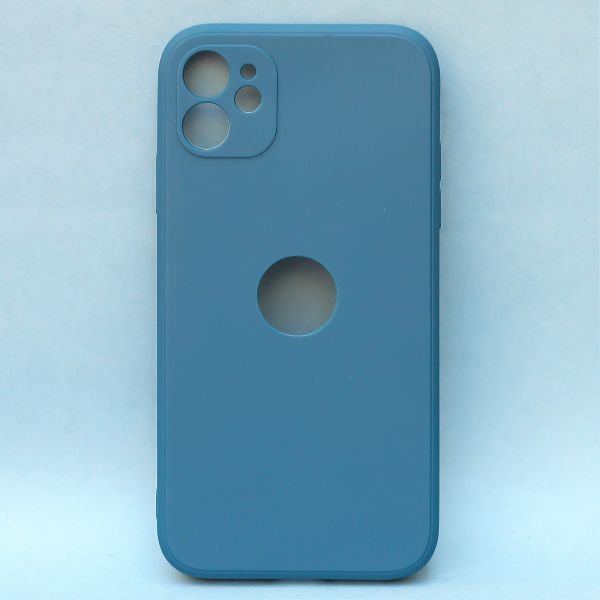 Cosmic Blue Logo Cut Candy Silicone Case for Apple Iphone 12 - The Hatke