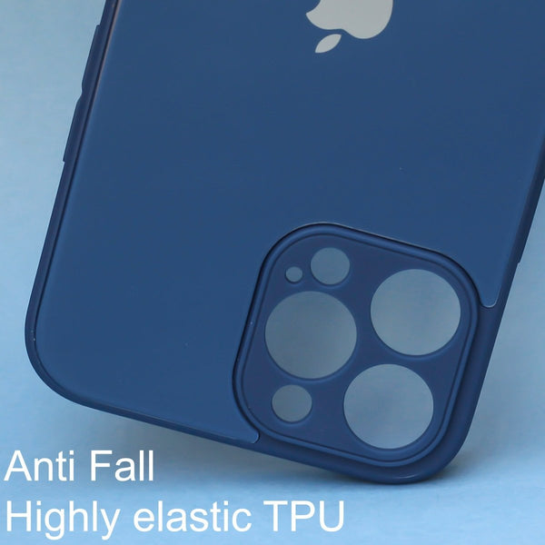 Dark Blue camera Safe mirror case for Apple Iphone 14 Pro - The Hatke