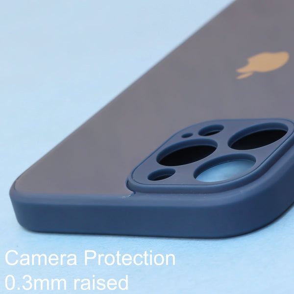 Dark Blue camera Safe mirror case for Apple Iphone 14 Pro - The Hatke