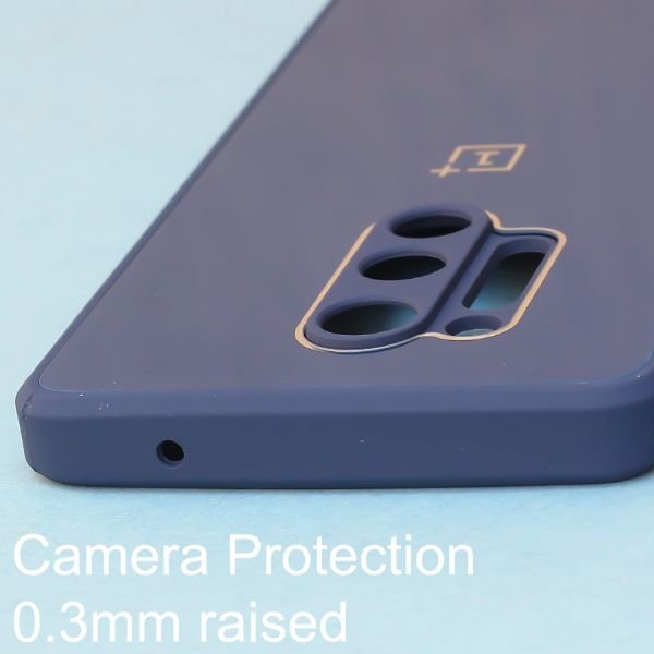 Dark Blue camera Safe mirror case for Oneplus 8 Pro - The Hatke