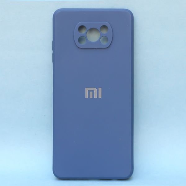 Dark Blue Candy Silicone case for Poco X3 - The Hatke