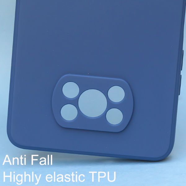 Dark Blue Candy Silicone case for Poco X3 - The Hatke