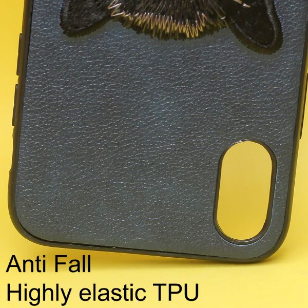 Dark Blue Leather Black Panther Ornamented for Apple Iphone X/XS - The Hatke