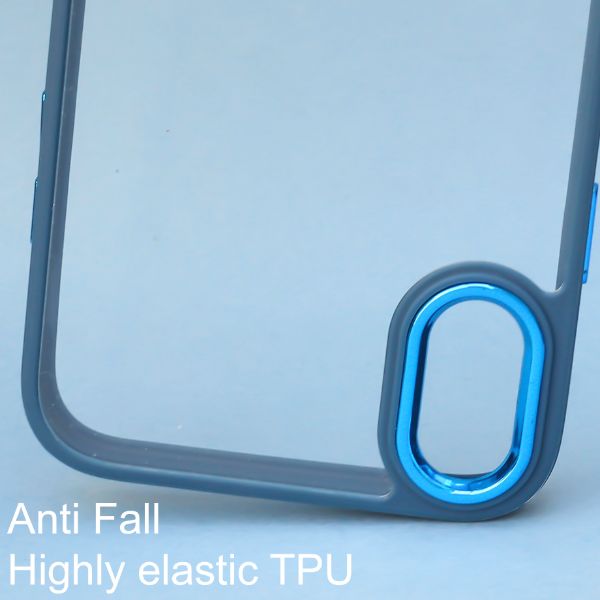 Dark Blue Metal Protection Transparent Case for Apple iphone X/Xs - The Hatke