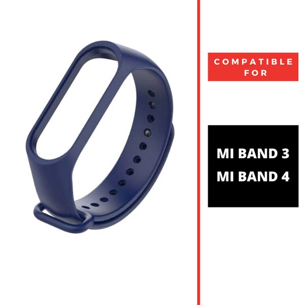 Dark Blue Plain Silicone Strap For M5 Band - The Hatke