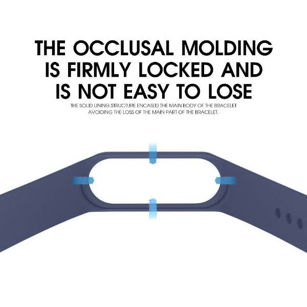 Dark Blue Plain Silicone Strap For M5 Band - The Hatke