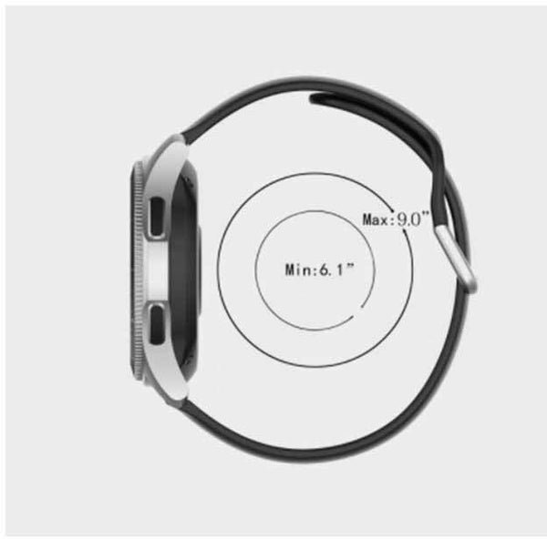 Dark Blue Plain Silicone Strap With Stainless steel Buckle For Smart Watch (22mm) - The Hatke