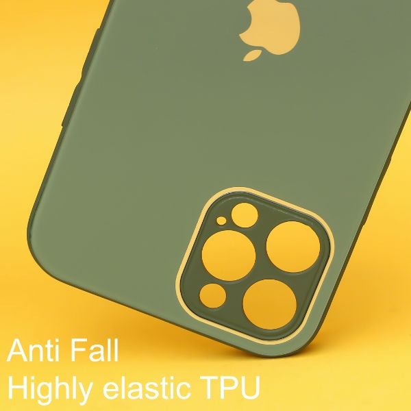 Dark green camera Safe mirror case for Apple Iphone 14 Pro - The Hatke