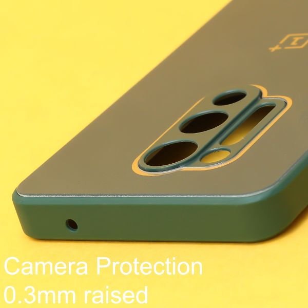 Dark green camera Safe mirror case for Oneplus 8 Pro - The Hatke