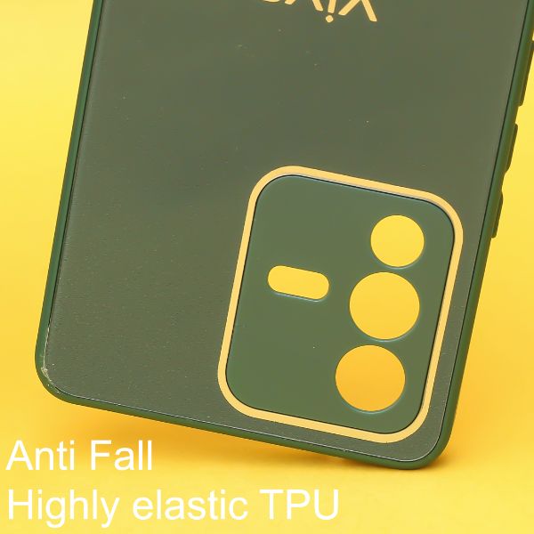 Dark green camera Safe mirror case for Vivo V23 pro - The Hatke
