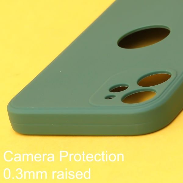 Dark Green Candy Logo Cut Silicone Case for Apple Iphone 12 - The Hatke