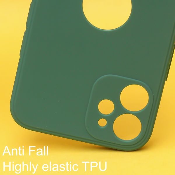Dark Green Candy Logo Cut Silicone Case for Apple Iphone 12 - The Hatke