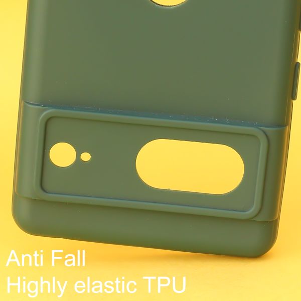 Dark Green Candy Logo Cut Silicone Case for Google Pixel 7 - The Hatke