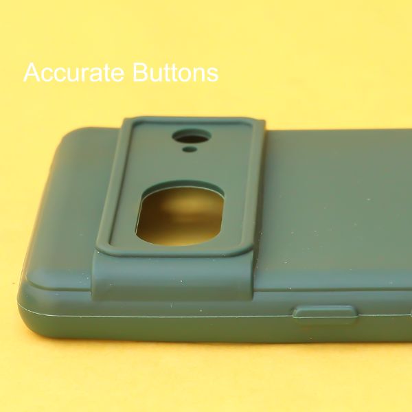 Dark Green Candy Logo Cut Silicone Case for Google Pixel 7 - The Hatke