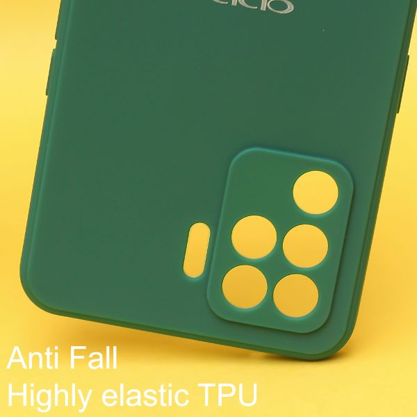 Dark Green Candy Silicone Case for Oppo F19 pro - The Hatke