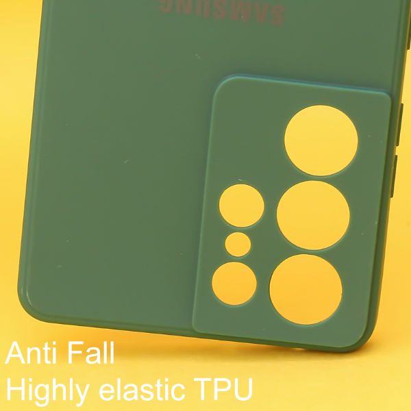 Dark Green Candy Silicone Case for Samsung S22 Ultra - The Hatke
