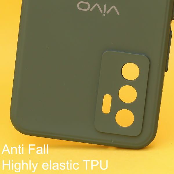 Dark Green Candy Silicone Case for Vivo V23e - The Hatke