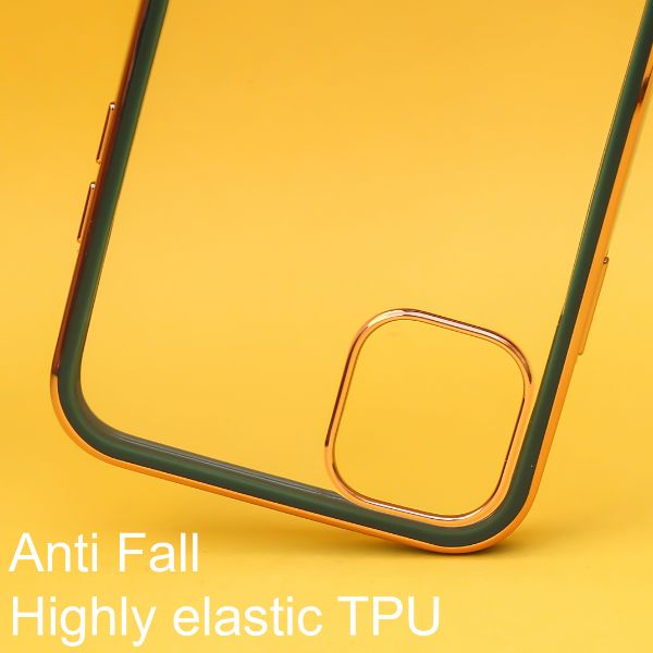 Dark Green Electroplated Transparent Case for Apple iphone 12 - The Hatke