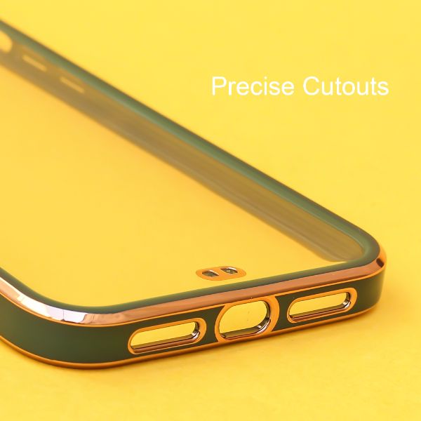 Dark Green Electroplated Transparent Case for Apple iphone 12 Mini - The Hatke