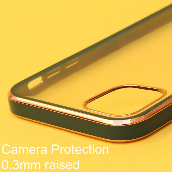 Dark Green Electroplated Transparent Case for Apple iphone 12 Pro - The Hatke