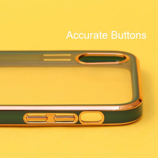 Dark Green Electroplated Transparent Case for Apple iphone X/Xs - The Hatke