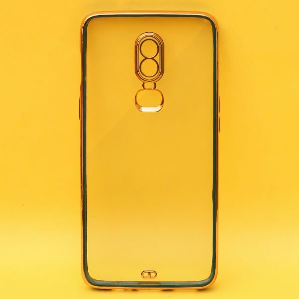 Dark Green Electroplated Transparent Case for Oneplus 6 - The Hatke