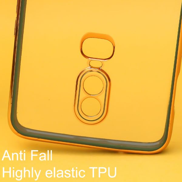 Dark Green Electroplated Transparent Case for Oneplus 6 - The Hatke