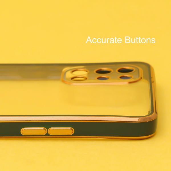 Dark Green Electroplated Transparent Case for Oneplus 9R - The Hatke