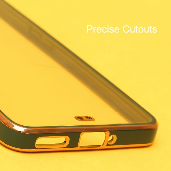 Dark Green Electroplated Transparent Case for Oneplus 9RT - The Hatke
