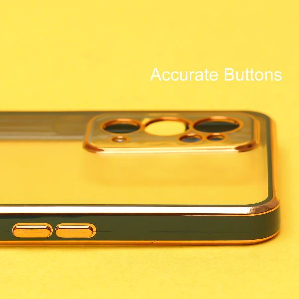 Dark Green Electroplated Transparent Case for Oneplus 9RT - The Hatke