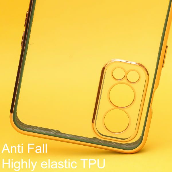 Dark Green Electroplated Transparent Case for Oneplus Nord 2 - The Hatke