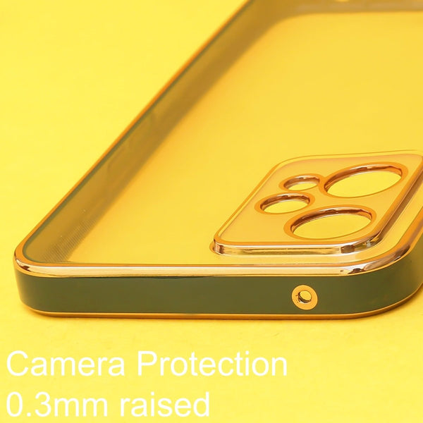 Dark Green Electroplated Transparent Case for Realme 9 Pro 5G - The Hatke