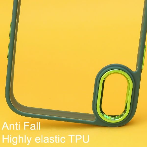Dark Green Metal Safe Transparent Case for Apple iphone XR - The Hatke