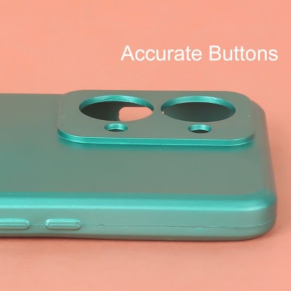 Dark Green Metallic Finish Silicone Case for Oneplus Nord 2T - The Hatke