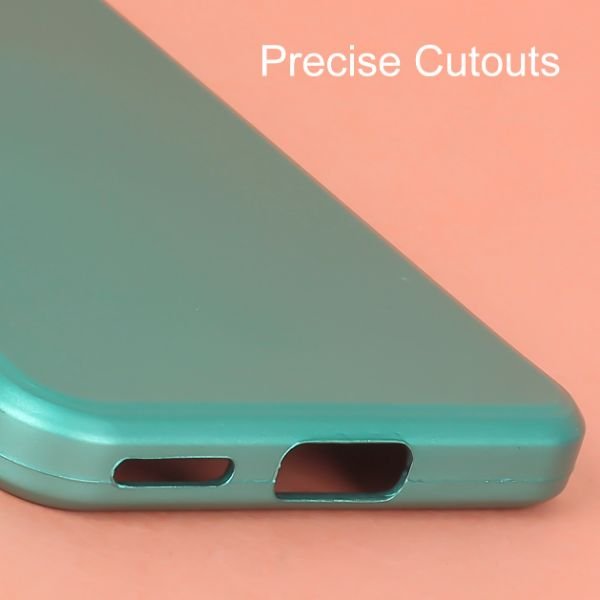 Dark Green Metallic Finish Silicone Case for Oneplus Nord 2T - The Hatke