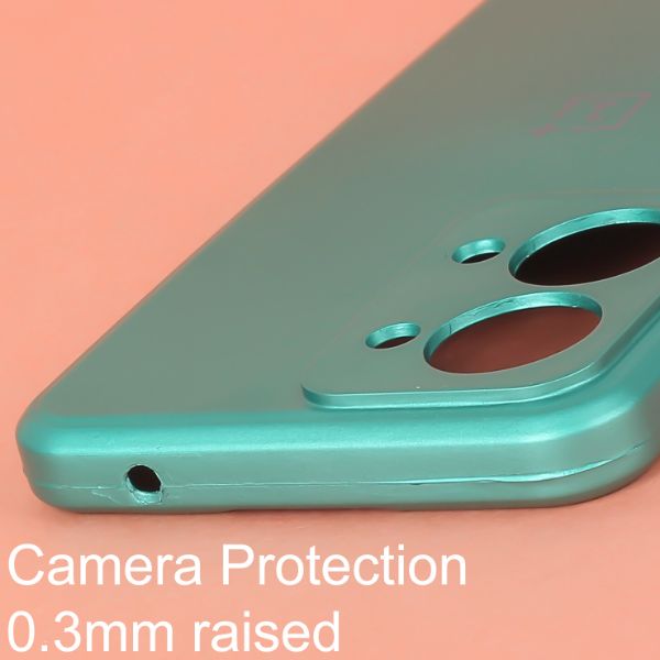 Dark Green Metallic Finish Silicone Case for Oneplus Nord 2T - The Hatke