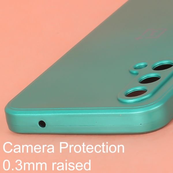Dark Green Metallic Finish Silicone Case for Oneplus Nord CE - The Hatke