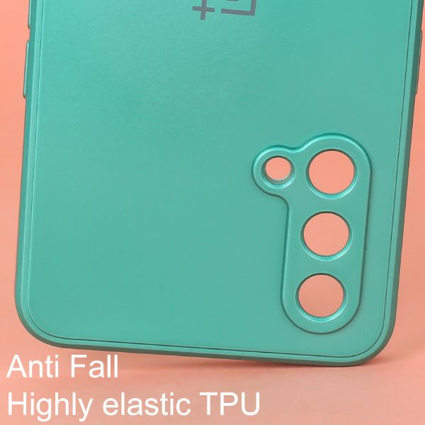 Dark Green Metallic Finish Silicone Case for Oneplus Nord CE - The Hatke